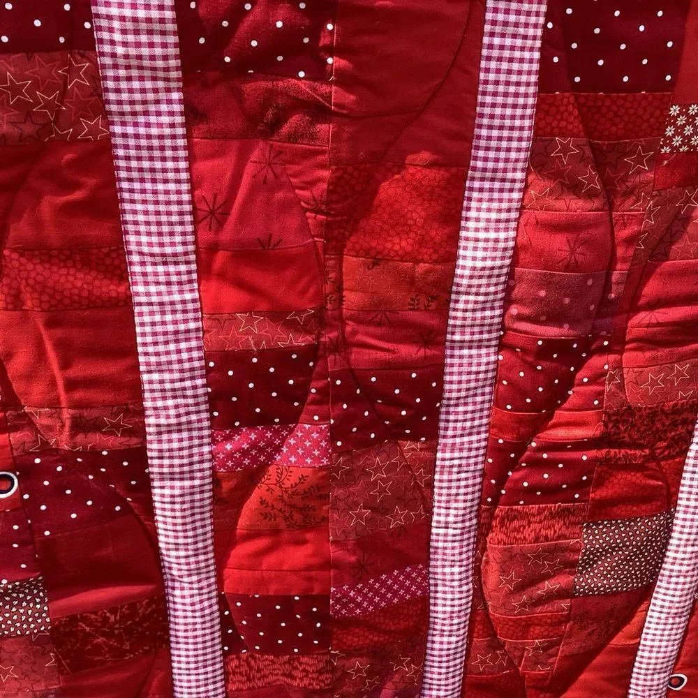 NWT Hand Crafted “Red Coins” Quilt